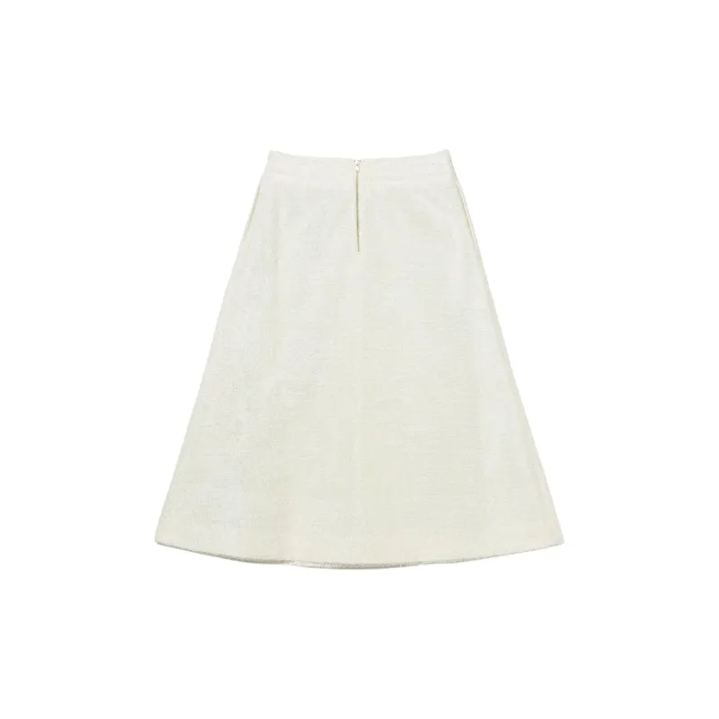 Beams Casual Long Skirt Women's Gray White-1