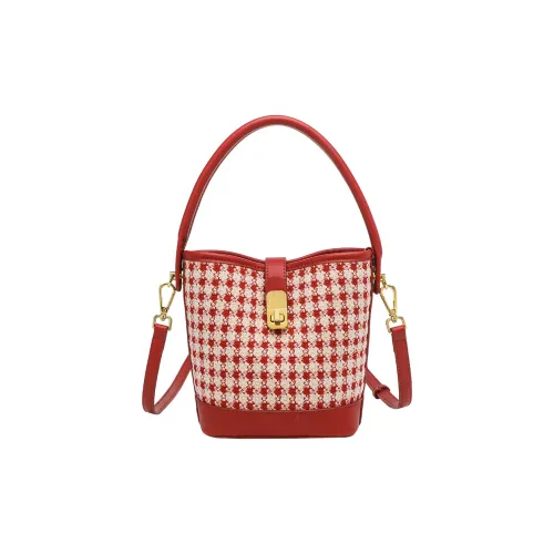 OUZIHUANG Woolen Wedding Bag Bucket Bag Crossbody Handbag Regular Women's Red