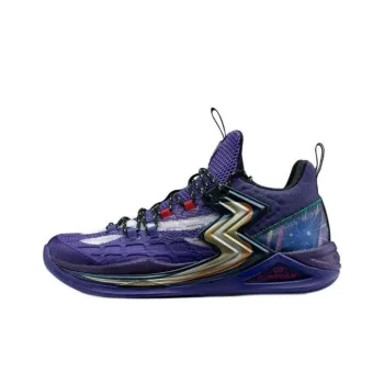 361° Durable Breathable Mid Top Sports Casual Shoes Men's Purple Gold