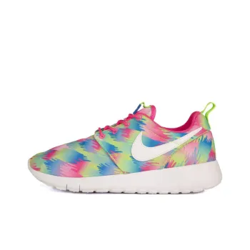 Nike Roshe One Slip Resistant Low Top Running Shoes GS Green Red Blue