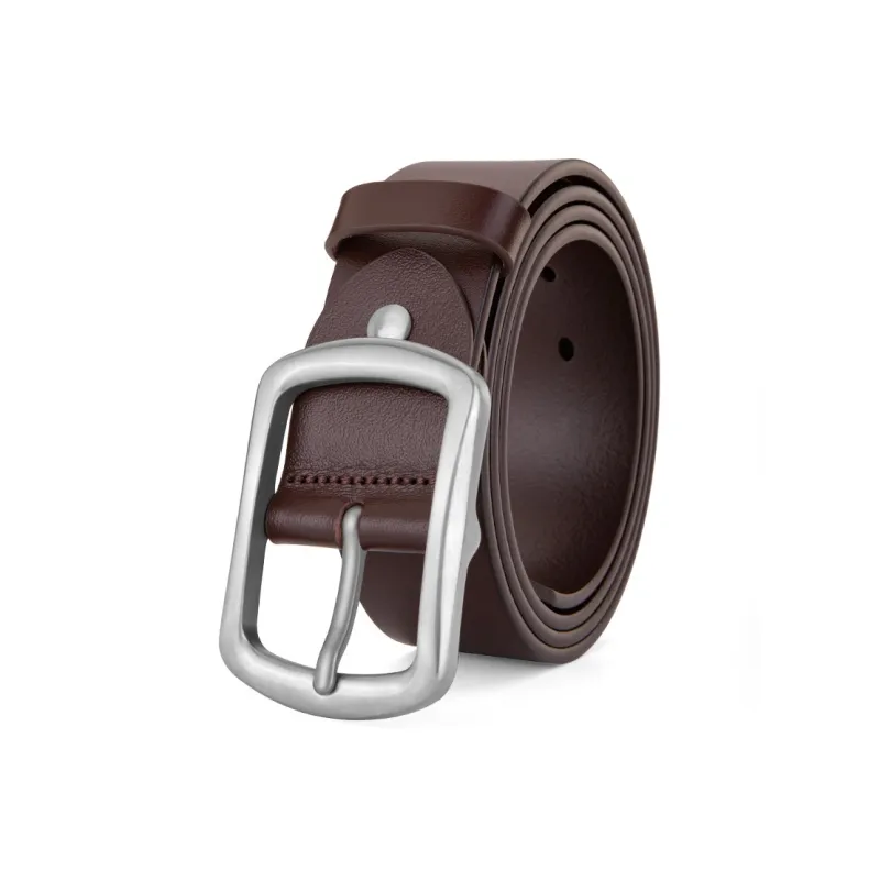 Cows Reign Titanium Buckle Top Grain Cow Leather Belts Men's Width 3.7cm-4