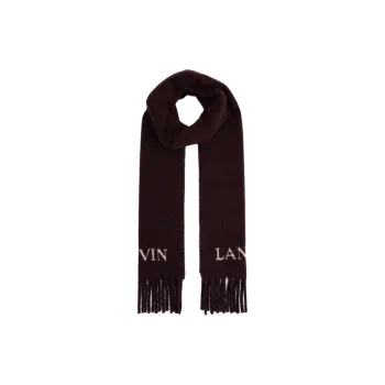 Lanvin Knit Scarves Unisex Brown/White