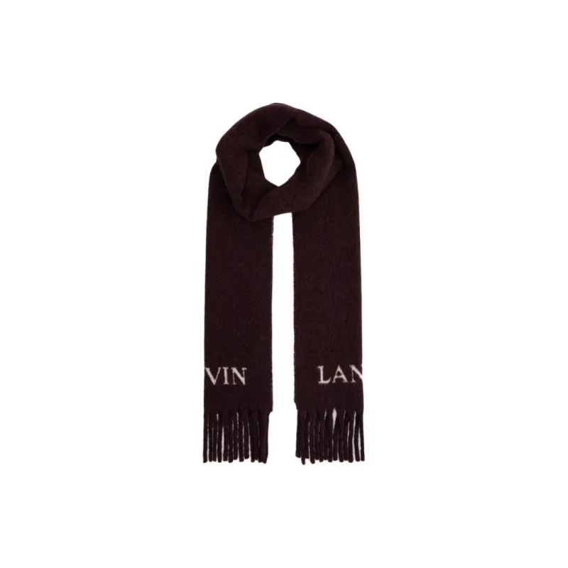 Lanvin Knit Scarves Unisex Brown/White-0