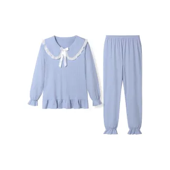 Flowers In Water Home Suit Women's Blue