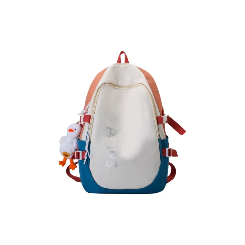 Deli Bear Nylon Backpack Regular Unisex Light Blue & Orange/Purple/Orange & Dark Blue/White/Gray/Black-7