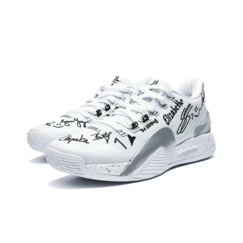 XTEP Lin Generation Cushioning Wear Resistant Low Top Performance Basketball Shoes Men's White Black-1