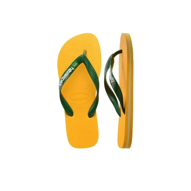 Havaianas Brazil Logo Quiet Flip Flops Unisex Yellow-4