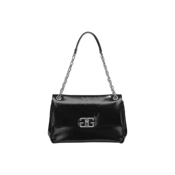 Tanita West Cow Leather Messenger Bag Tote Pillow Bag Shoulder Bag Large Size Women's Black