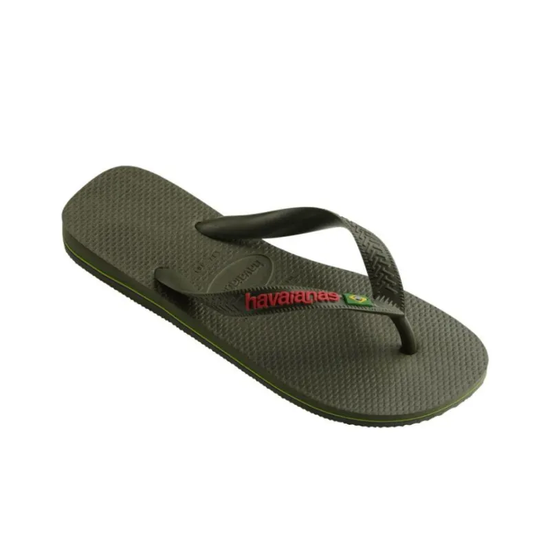 Havaianas Brazil Logo Flip Flops Unisex Moss-1