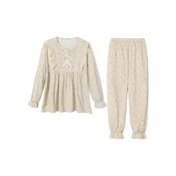Flowers In Water Pajama Set Women's Apricot