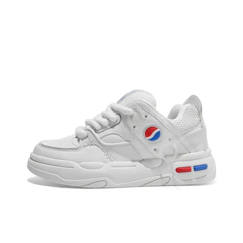 Pepsi Skateboard Shoes Men Low-Top White