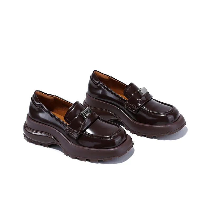 BELLALILY Loafers Women's Low Top Coffee/White-8