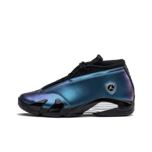 Jordan Air Jordan 14 Retro 'Love Letter' Cushioned Slip Resistant Mid Top Vintage Basketball Shoes Men's Purple Blue