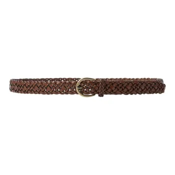 UNIQLO Woven Design Pin Buckle Leather Belts Women's White/Brown Width: 2.5CM