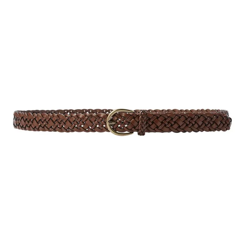 UNIQLO Woven Design Pin Buckle Leather Belts Women's White/Brown Width: 2.5CM-1