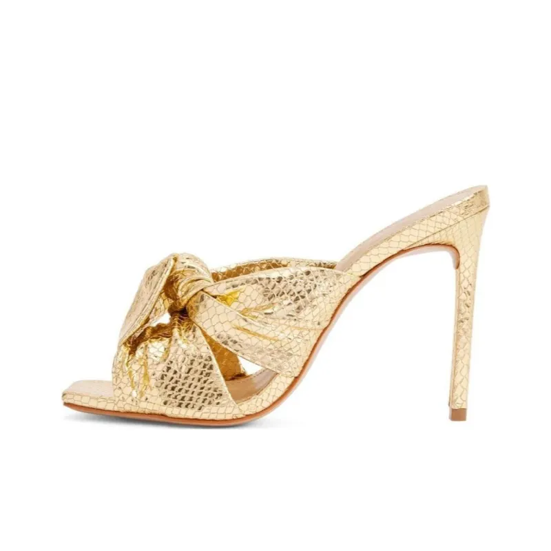 Schutz 105mm Metallic-finish Leather Mules Women's-0