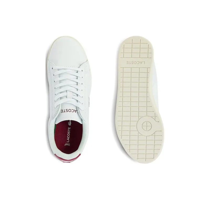 LACOSTE Low Top Skateboard Shoes Women's White purple red-3