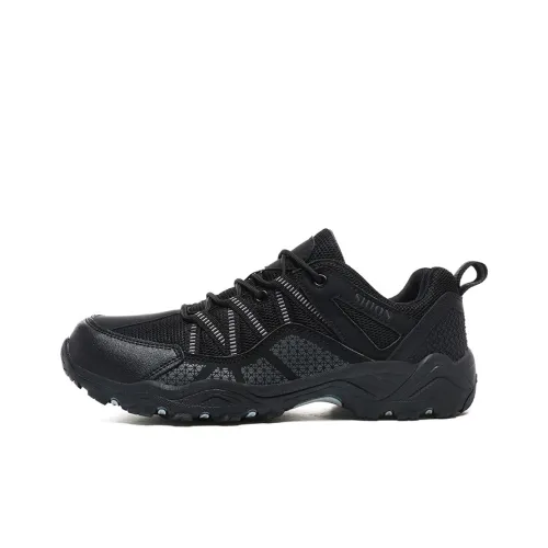 GESENLANG Slip-Resistant Breathable Low-Top Outdoor Shoes Men's Black