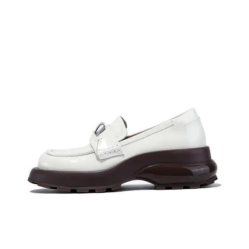 BELLALILY Loafers Women's Low Top Coffee/White
