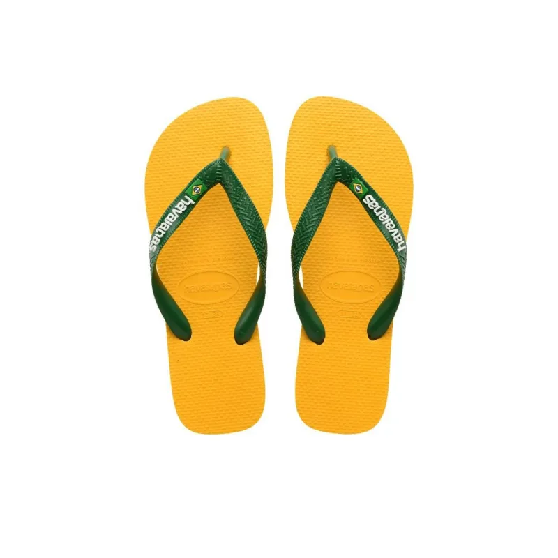 Havaianas Brazil Logo Quiet Flip Flops Unisex Yellow-3