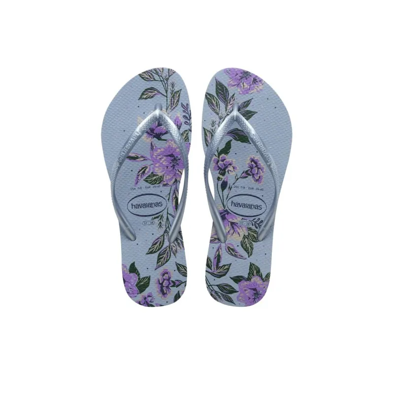 Havaianas Slip Resistant Flip Flops Women's Blue Gray-3