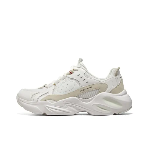 Skechers Cushioning Wear Resistant Low Top Chunky Sneakers Women's Beige