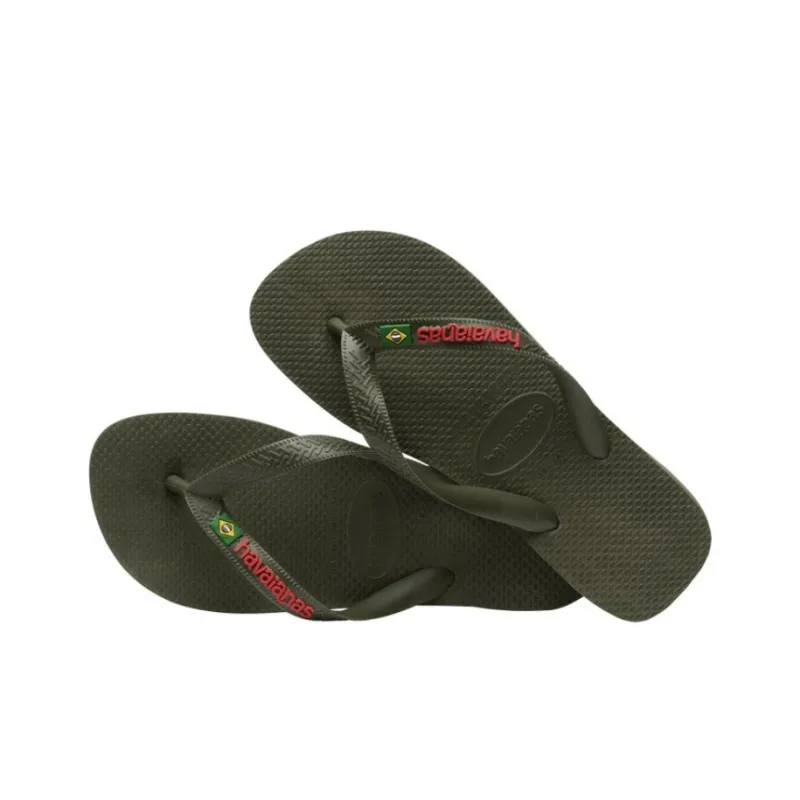Havaianas Brazil Logo Flip Flops Unisex Moss-2