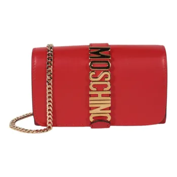 MOSCHINO Leather Crossbody Bag Shoulder Bag Mini Women's Red