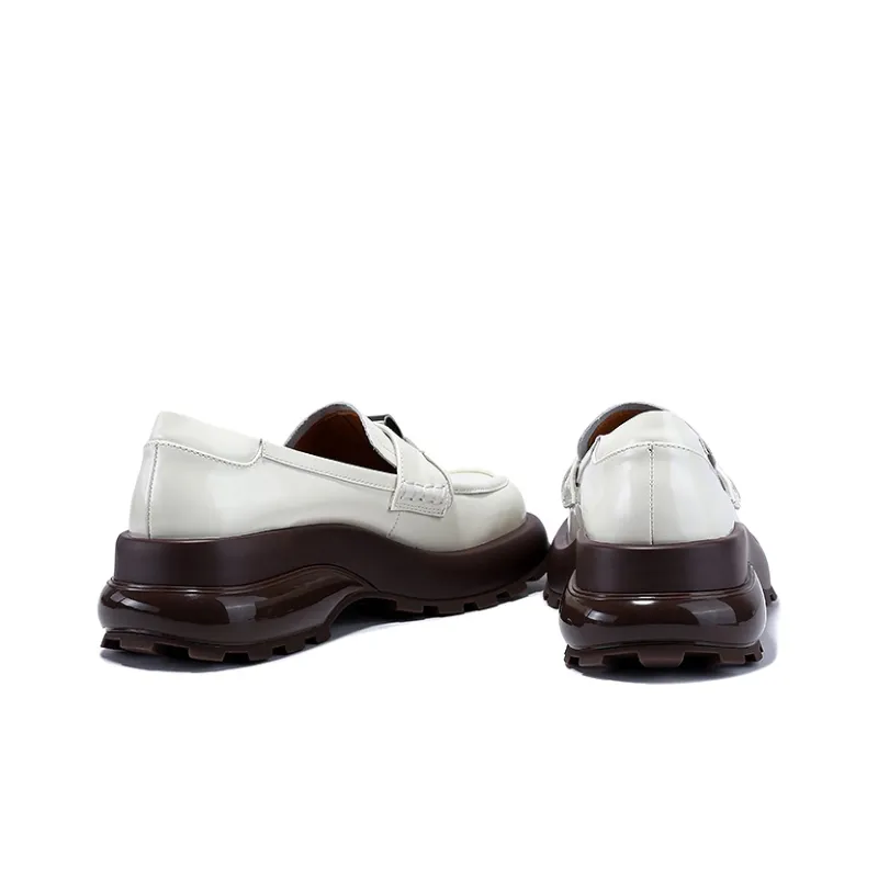 BELLALILY Loafers Women's Low Top Coffee/White-4