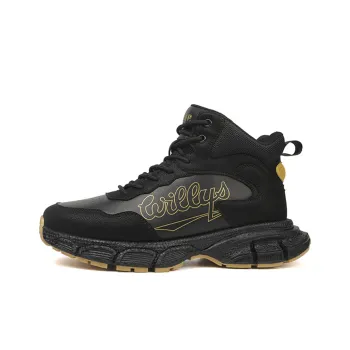 JEEP SPIRIT Thermal Waterproof Abrasion Resistant Height Increasing Slip Resistant Short Outdoor Boots Men's Black