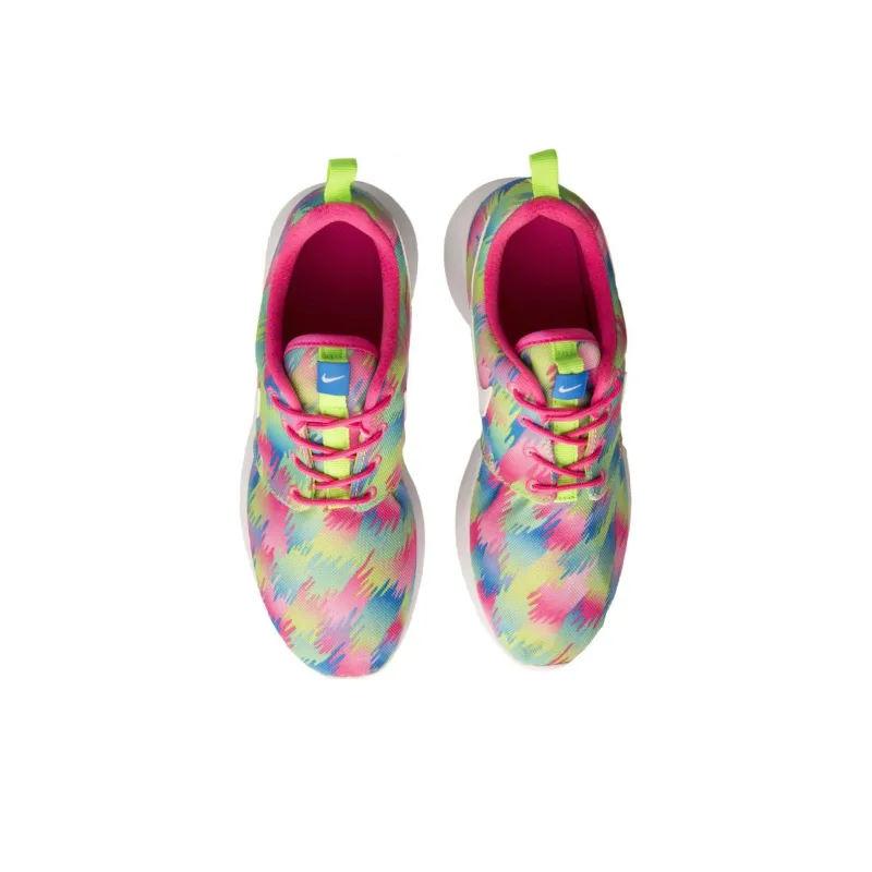 Nike Roshe One Slip Resistant Low Top Running Shoes GS Green Red Blue-3