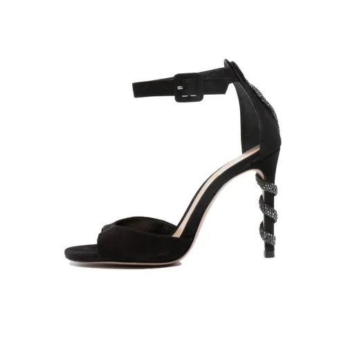 Schutz Metallic-snake Suede Sandals