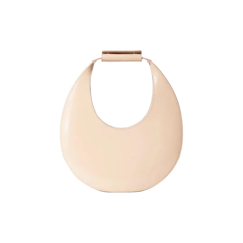 Staud Calfskin Crescent Bag One Shoulder Handbag Regular Women's Beige-0