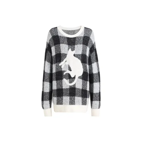 Ochirly Sweaters Women's Black/White Plaid