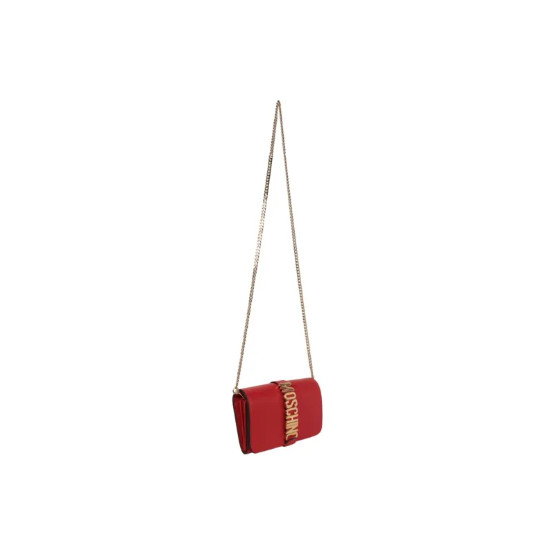 MOSCHINO Leather Crossbody Bag Shoulder Bag Mini Women's Red-2