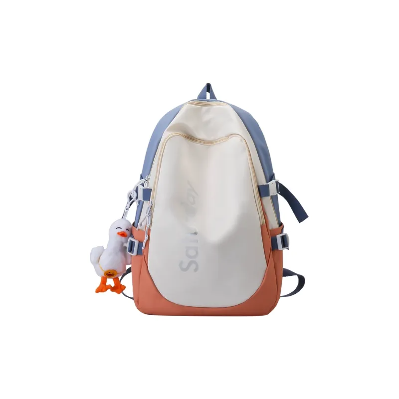 Deli Bear Nylon Backpack Regular Unisex Light Blue & Orange/Purple/Orange & Dark Blue/White/Gray/Black-5
