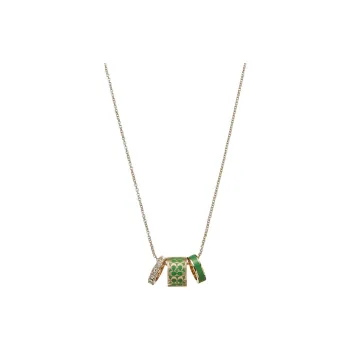 COACH Brass Enamel Necklaces Women's Green