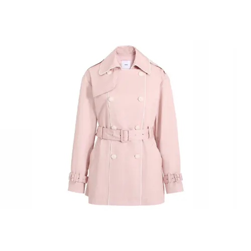 Ochirly Trench Coats Women's Pink 180 - With Belt