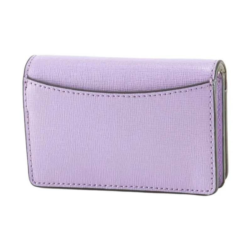 Furla Leather Business Card Holder Wallet Women's Purple-1
