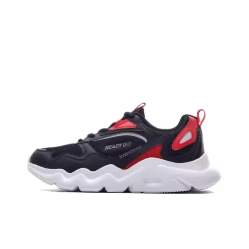 QIAODAN Slip Resistant Low Top Running Shoes Men's Black Red