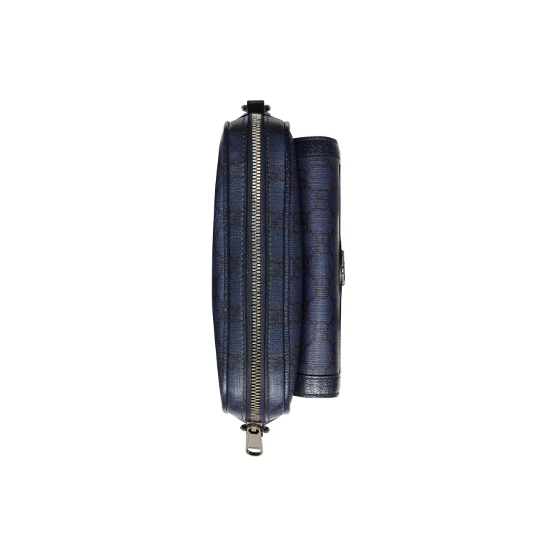 GUCCI Ophidia Canvas With Leather Shoulder Bag Crossbody Bag Mini Men's Blue & Dark Blue-4