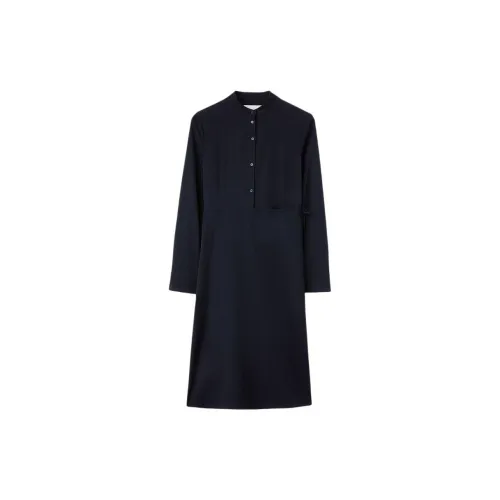 JIL SANDER Wrapover-panel Virgin Wool Shirtdress