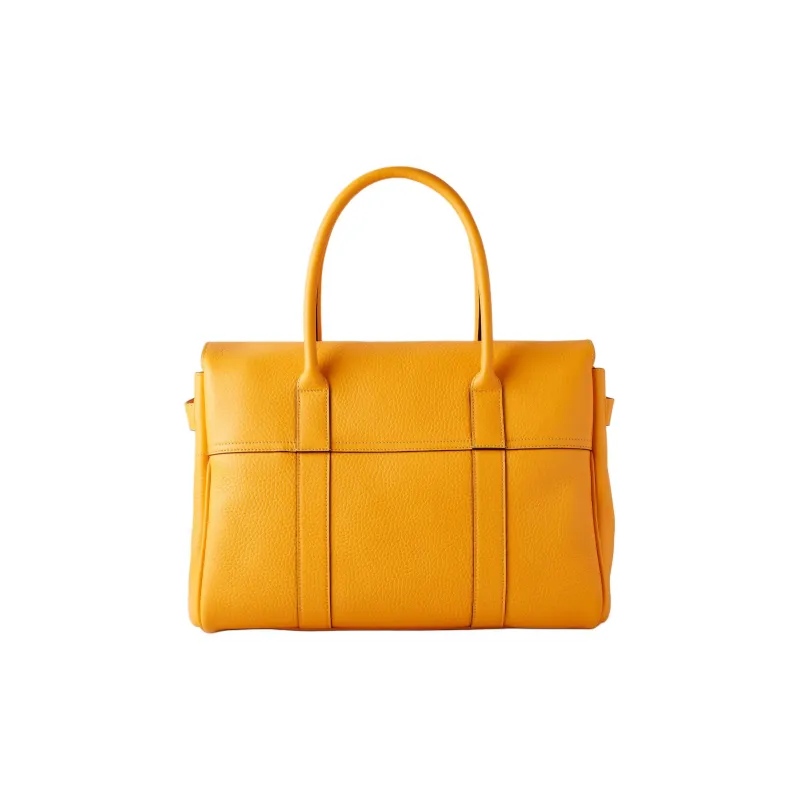 Mulberry Bayswater Grain Cow Leather One Shoulder Handbag Women's Orange Yellow-2