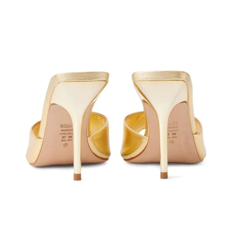 Schutz Slide Slippers Women's Gold-3