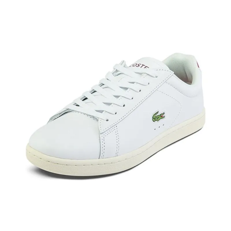 LACOSTE Low Top Skateboard Shoes Women's White purple red-1