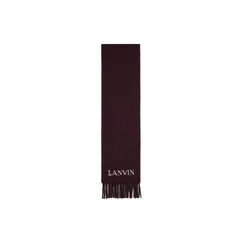 Lanvin Knit Scarves Unisex Brown/White-1