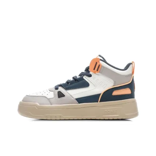 QIAODAN Cushioning jacket-Top Skateboard Shoes Men's White Blue Orange