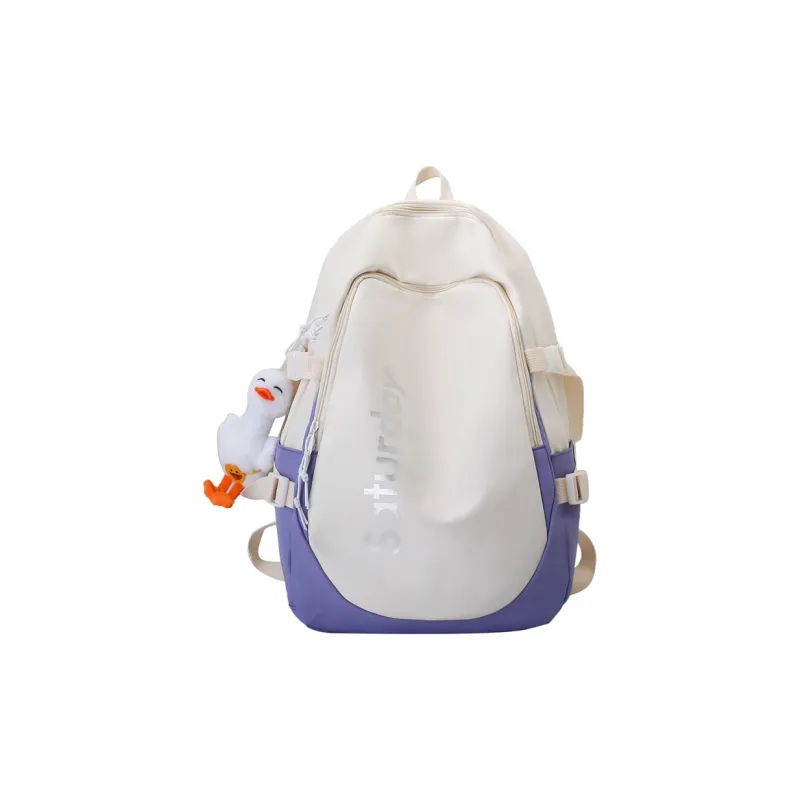Deli Bear Nylon Backpack Regular Unisex Light Blue & Orange/Purple/Orange & Dark Blue/White/Gray/Black-0