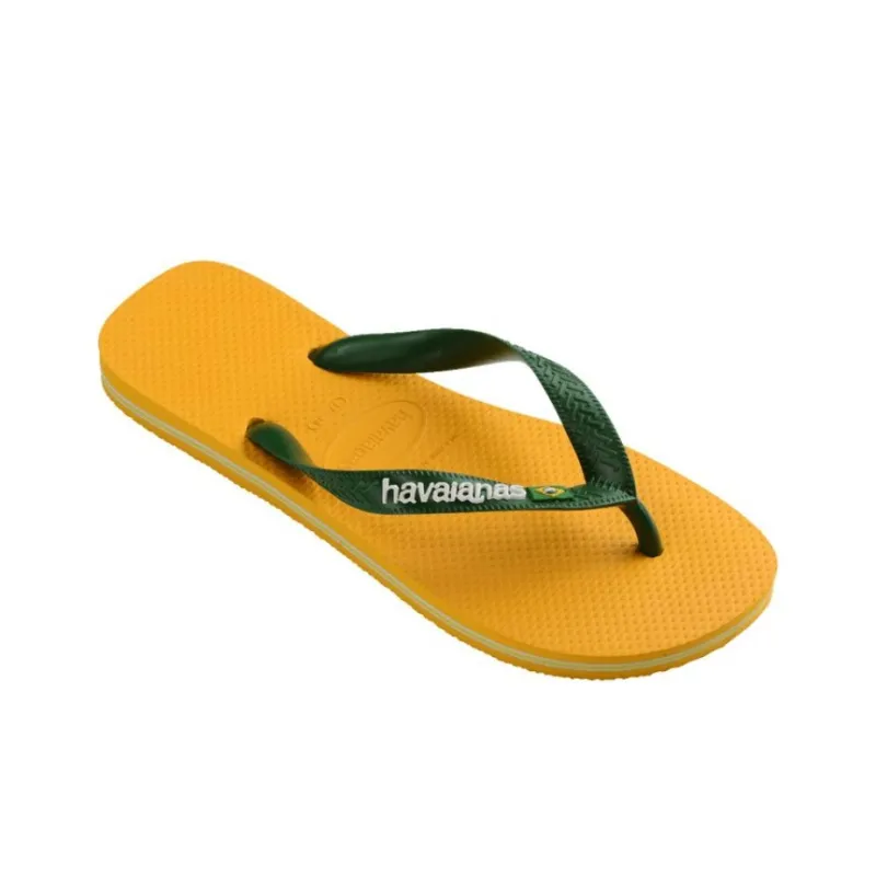 Havaianas Brazil Logo Quiet Flip Flops Unisex Yellow-1