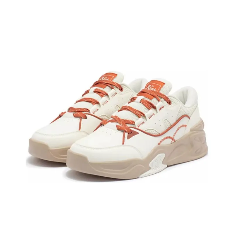361° Cushioning Wear-Resistant Low-Top Skateboard Shoes Men's Feather White Wheat Umber-2